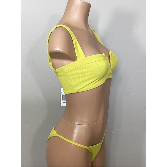 New. L*SPACE apple green ribbed bikini set. Medium. Retails $178 - Picture 3 of 13
